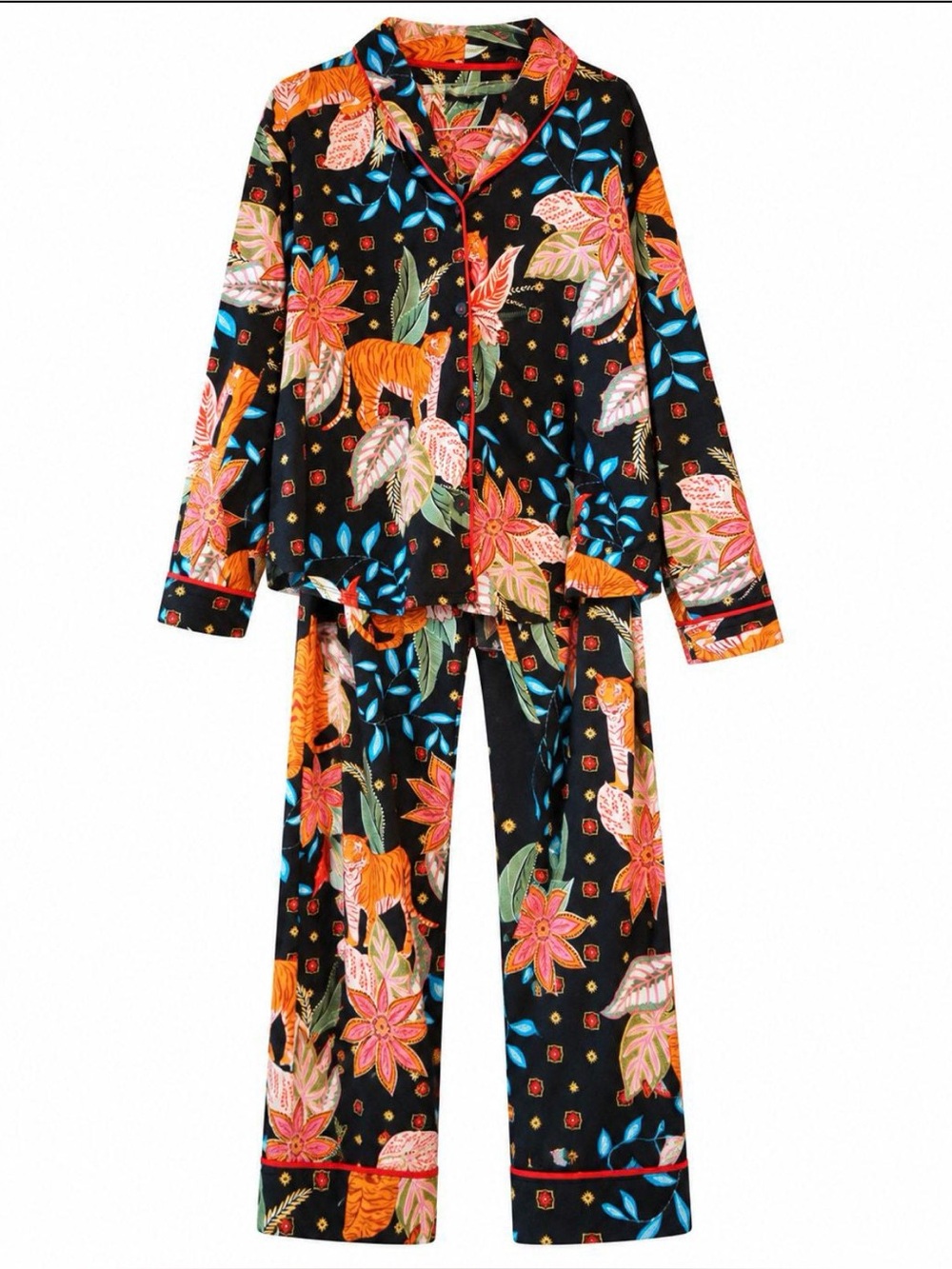 Room Service Floral & Tiger Pajama Set - xxl